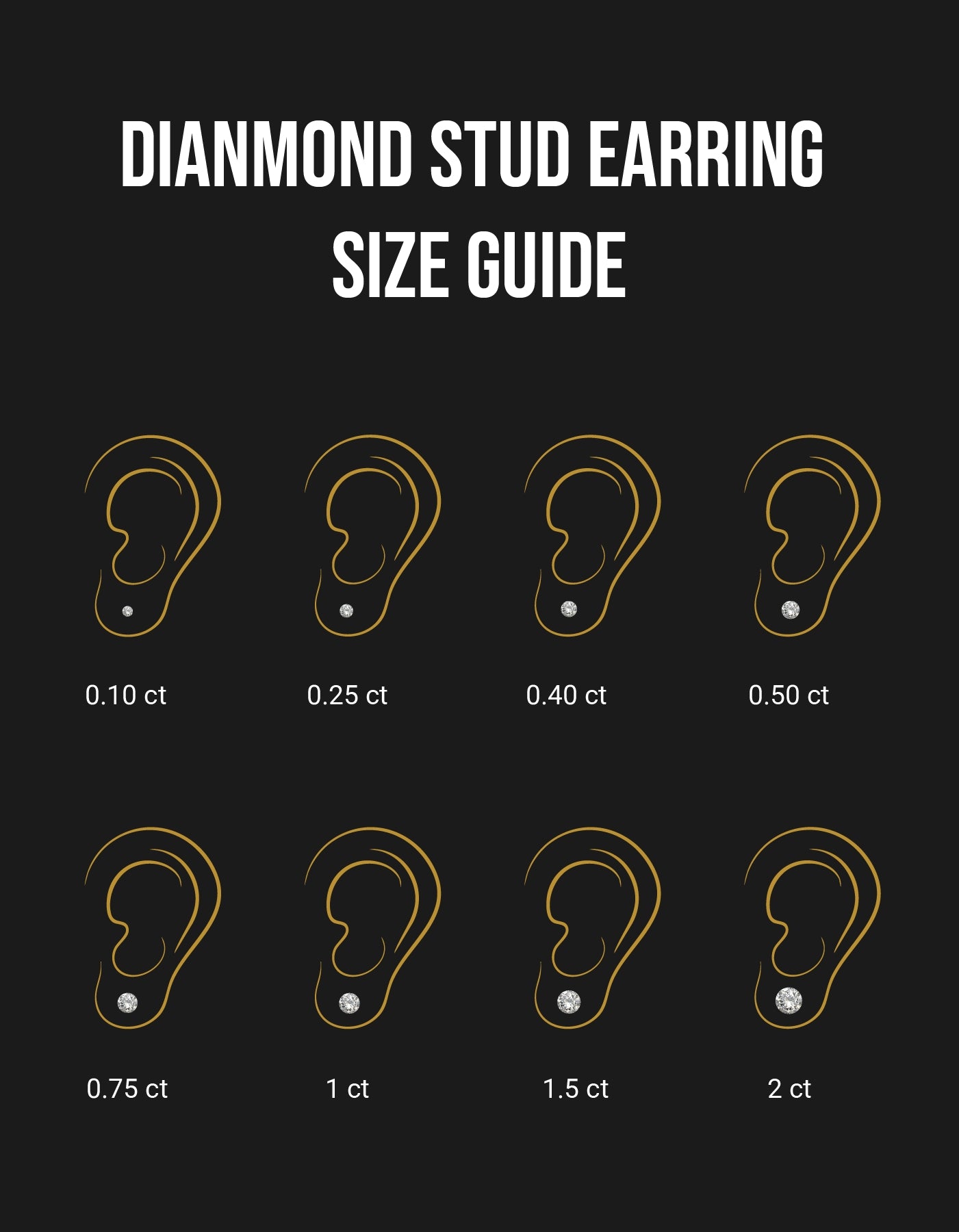 Round Cut Diamond Stud Gold Earrings