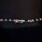 Multicolor Mixed Oval Cut Tennis Tonal Brown Stones Chain