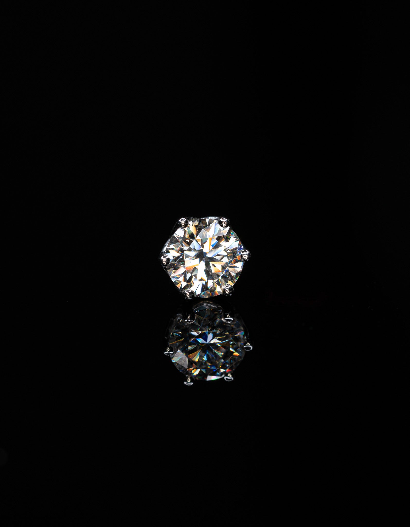 6mm Round Cut Diamond Stud Earrings