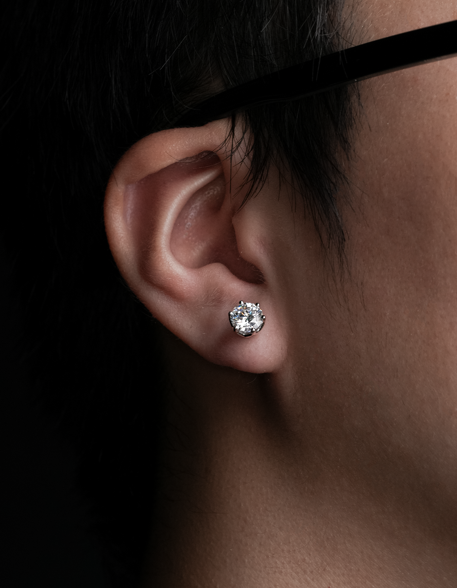 6mm Round Cut Diamond Stud Earrings
